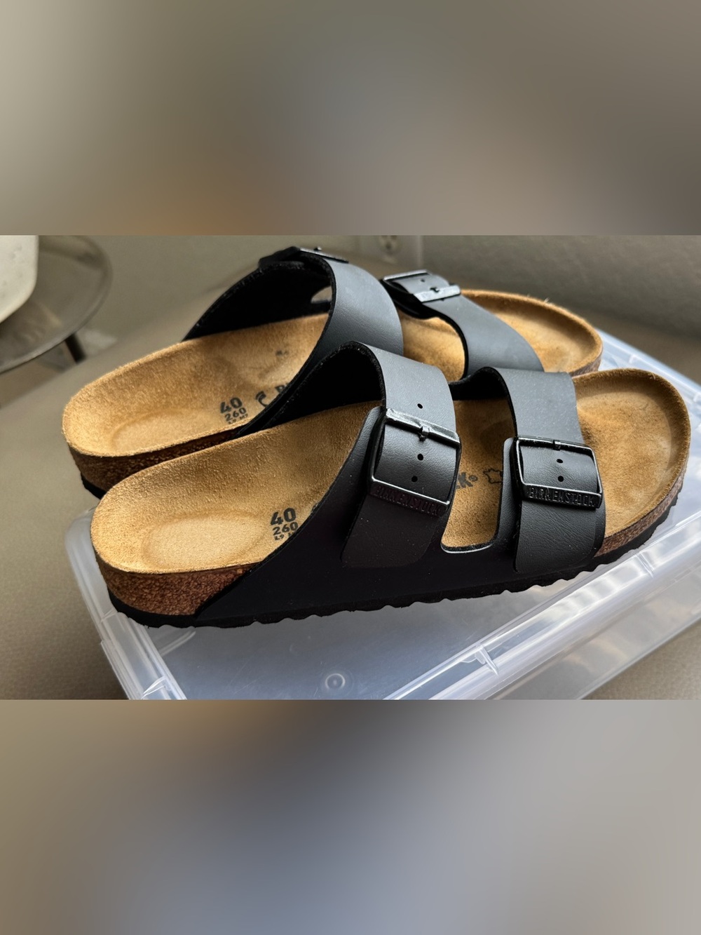 Birkenstock Men's Black Two-Strap Arizona Sandals